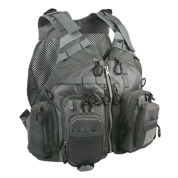 Multifunctional Mesh Fishing Backpack Vest Men Outdoor Sports Hiking Photography Multi Pocket