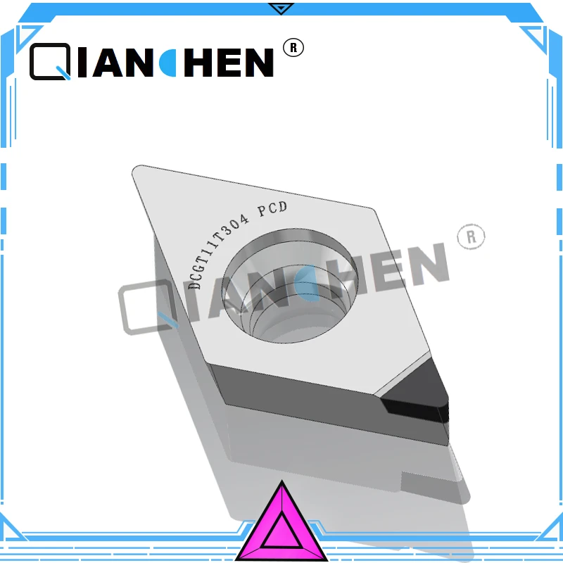 Новинка 2 шт. Токарные Вставки Qian Chen PCD/CBN DCGT07 DCGT11 CNC PCD алмазные вставки для