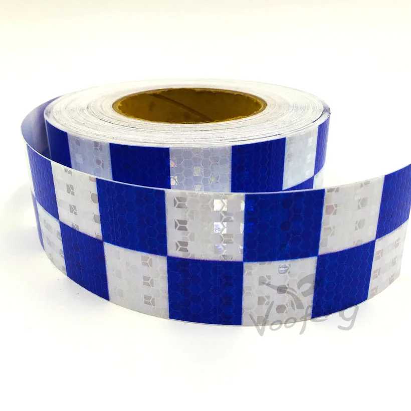 New 5cmx50m Safety Mark Reflective tape stickers car-styling square red white Self Adhesive Warning Tape New 5cmx50m Safety Mark Reflective tape stickers car-styling square red white Self Adhesive Warning Tape