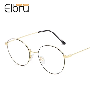 

Elbru Optical Eye Glasses Frame Women Metal Blue Light Blocking Eyewear Men Round Anti Blue Rays Eyewear Myopia Glasses Frame