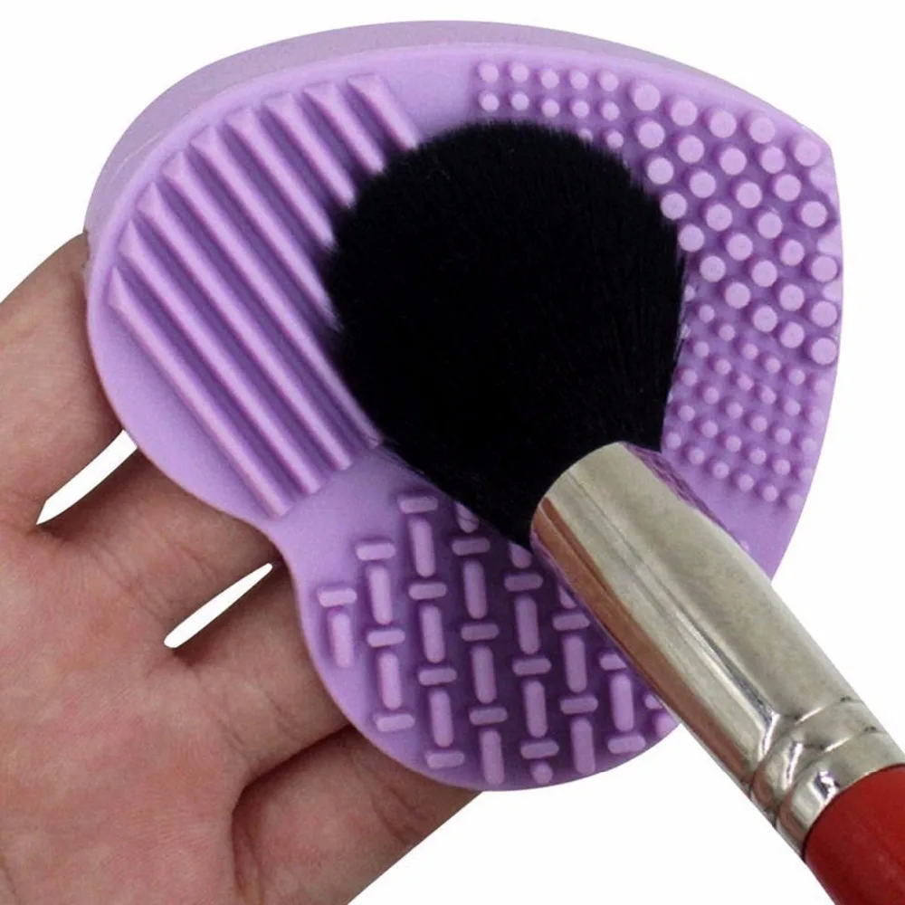 1 Pcs Heart Shape Glove Silicone Makeup Brush Cleaning Mat Nose Large