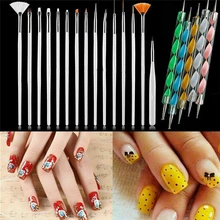 20 шт УФ гель дизайн набор акриловых ногтей кисти рисунки Дотсом рисование, Полировка Кисть с ручкой для маникюра чистые кисти инструменты DIY