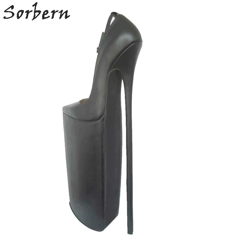 Sorbern 40Cm Extreme High Heel Women Pump Custom Heels Height Black Shoes For Women Super Thin Heel Thick Platform Shoes New