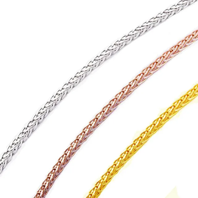 ANI 18K Yellow Gold (AU750) Chain Necklace for Women Engagement Three Color Fine Chopin Chain for Pendant 16 inches or 18 inches 5