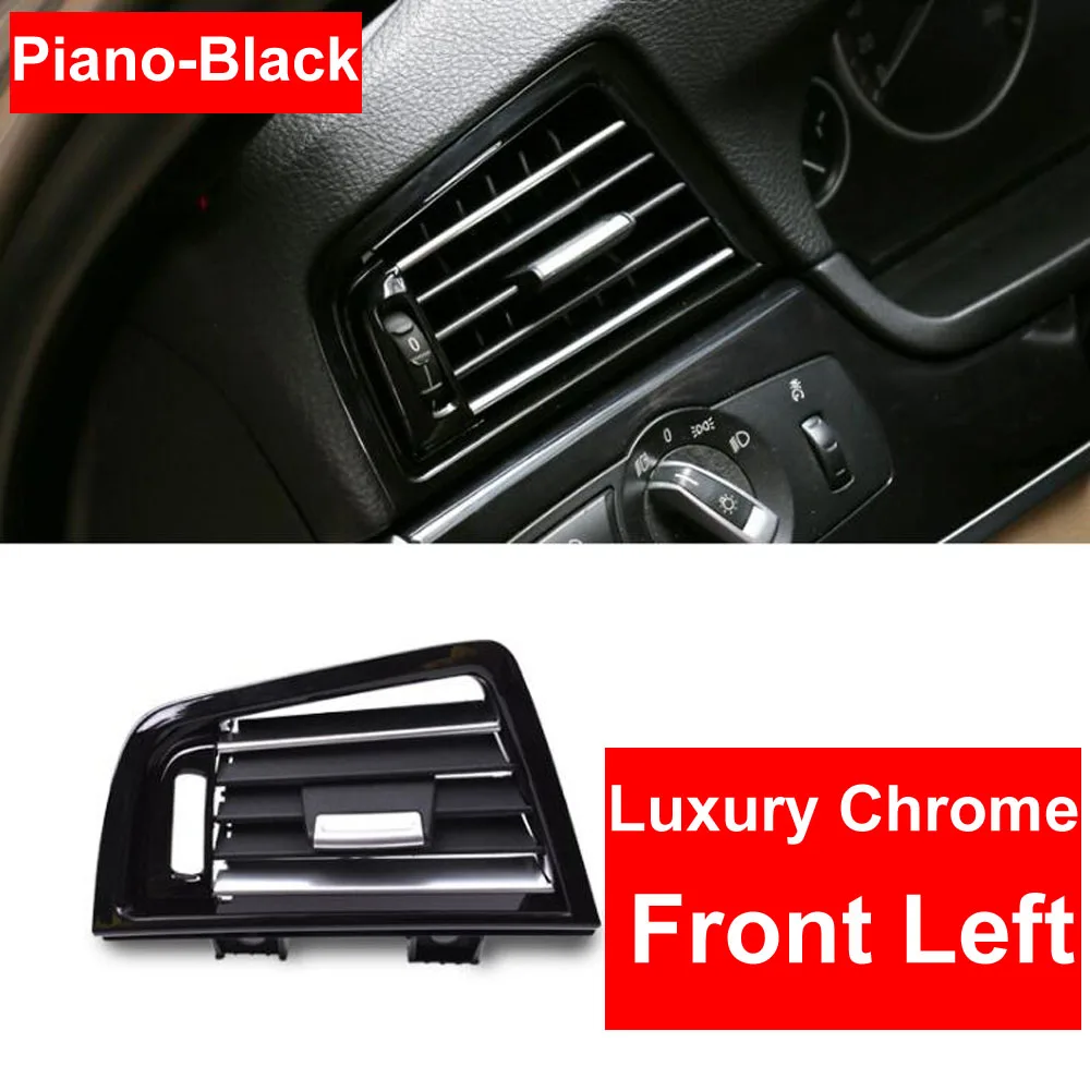LHD левый руль фортепиано-черный центр Middl ветер кондиционер вентиляционное отверстие гриль розетка панель Хромированная Пластина для BMW 5 серии F10 F18 - Название цвета: piano-black left