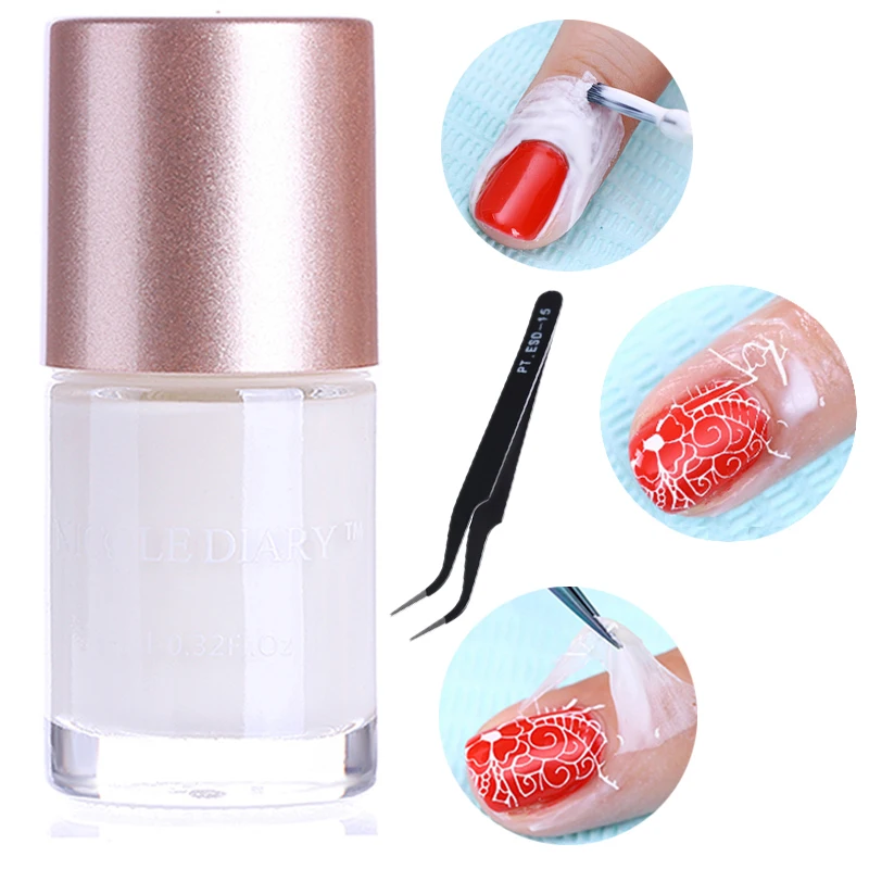  Finger Skin Protected Glue White Peel Off Liquid Tape 9ML Cream Nail Art Polish for Easy Clean Nail