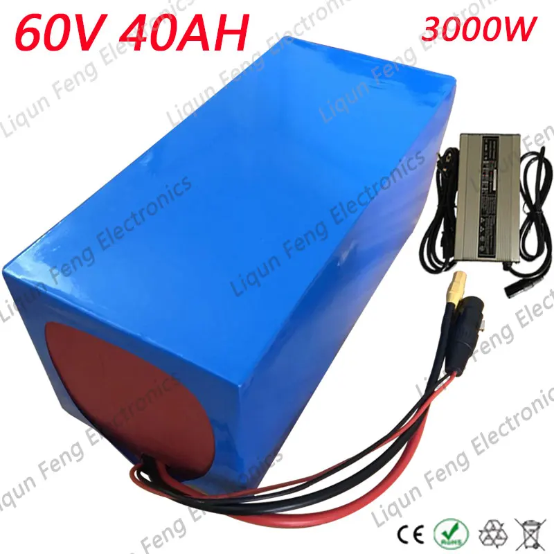High Power 3000W 60V 40AH E Bike Battery 60V 40AH Lithium Electric
