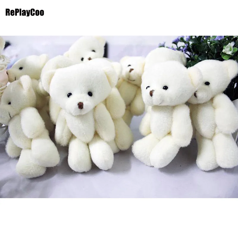 

12pcs/lot Kawaii Small Joint Teddy Bears Stuffed Plush 12CM Toy Teddy-Bear Mini Bear Ted Bears Plush Toys Wedding Gifts 006