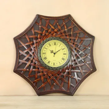 

20"Big Antique Wall Clock Creative Wooden Wall Clock Simple Design Retro Vintage Clocks Decorative Timer Wood Watch Home Decor