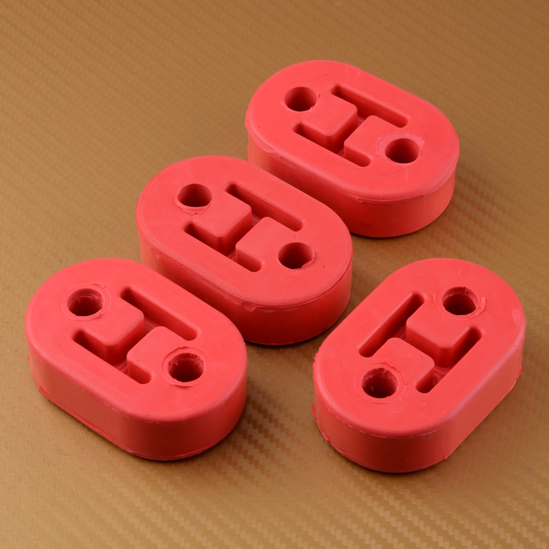 DWCX Red 4pcs Universal 11.5mm 2 Hole Car Rubber Polyurethane Exhaust Muffler Hanger Bracketin
