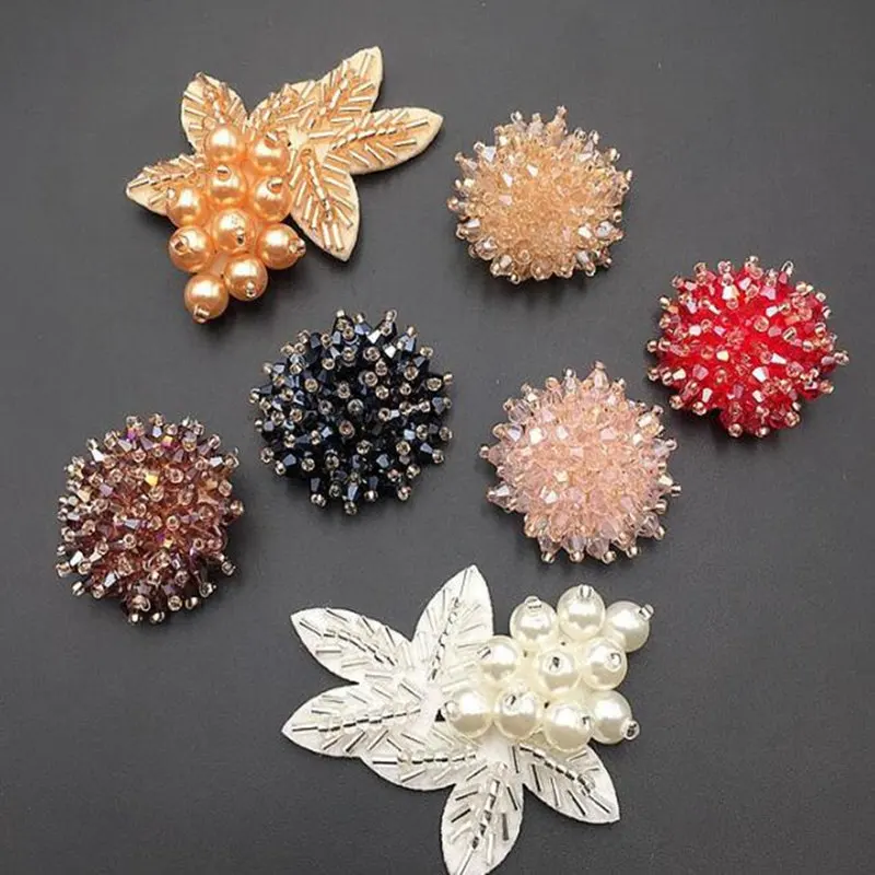 

Rhinestone button coat beaded flat felt Applique 3D Sewing Patch For Clothing Badge Paste For Clothes Bag Shoes sew on patch