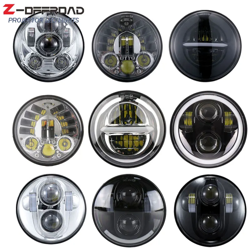 

For Sportster, Iron 883, Dyna, Street Bob FXDB 80W 40W 45W 5-3 / 4 5.75 '' inch Projector LED DRL Headlight Headlamp