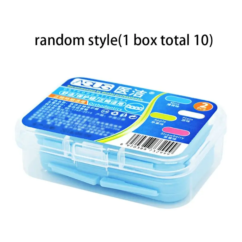 

10 Strips/Box Dental Orthodontics Braces Gum Protection Wax Fruit Flavor Teeth Whitening Oral Care With Box Portable Random Type
