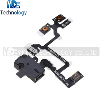 

10pcs/lot New Headphone Earphone Audio Jack Connector Mute Silent Switch Button Flex Cable for iPhone 4 4g White/Black