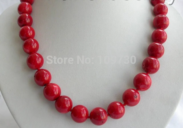 

Jewelr 00434 stunning WOW ROUND natural RED CORAL BEADS necklace