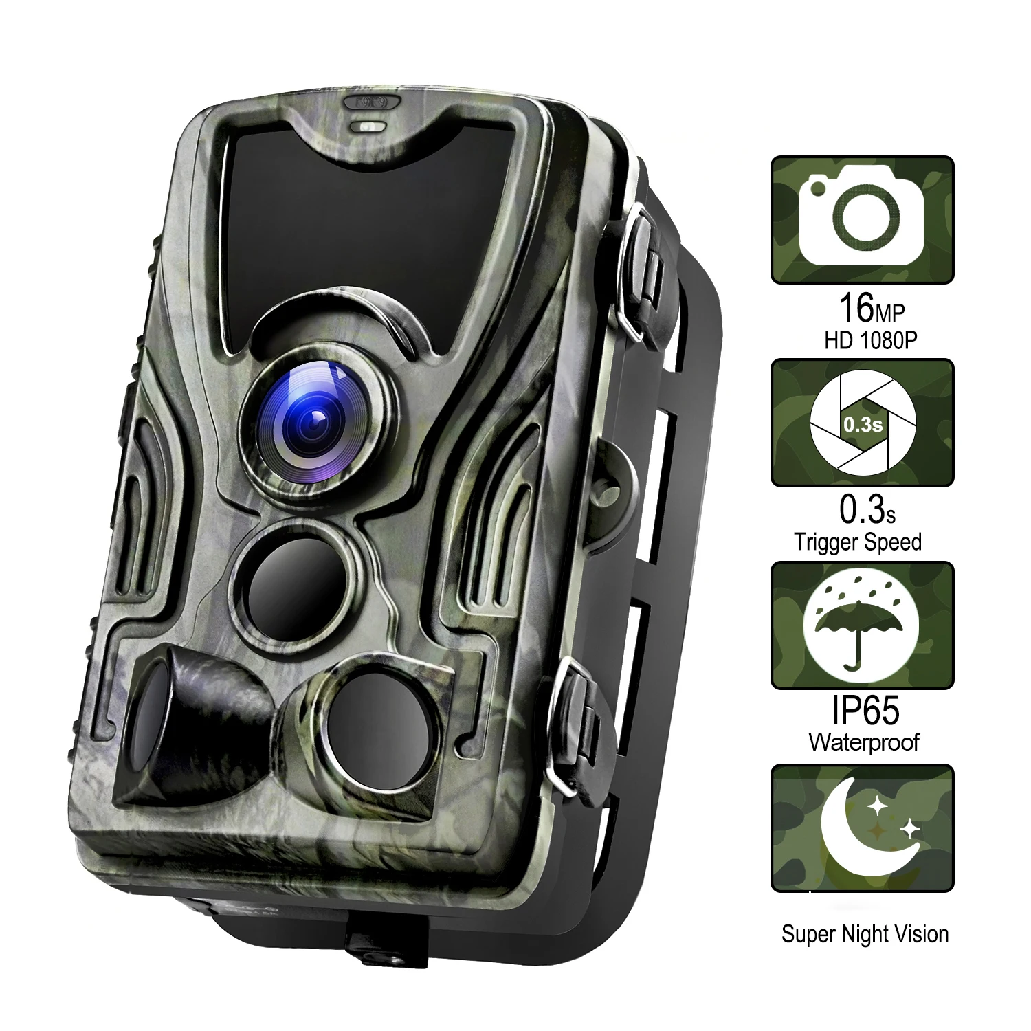 Prix Goujxcy HC801A caméra de Chasse 16MP caméra de traînée Vision nocturne forêt étanche faune caméra photo pièges caméra Chasse Scouts