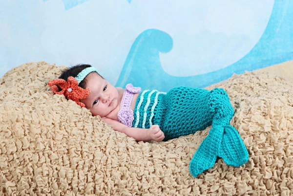 Bandeau En Fleur D Algues Pour Bebe Fille Ensemble De Queue De Sirene Crochete Pour Nouveau Ne Accessoire Photo Superieur Exterieur Livraison Gratuite Aliexpress