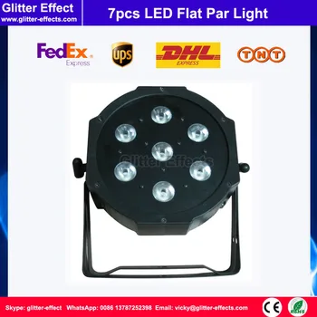 

7pcs LED Flat Par light RGBW 4 in 1 DJ Slim Par Tri 7x10W LED Stage Wash Lighting for Disco Wedding Concert Parties