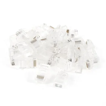 

10 Pcs RJ45 8P8C Network LAN CAT5E Cat5 Cat5e Internet Connector Modular Plug Jack Clear