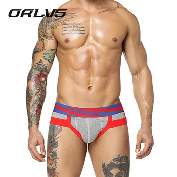 

ORLVS Super Underwear Men Male Sexy Briefs Cotton Fabric Hollow Design Men Underwear Briefs Men Underpants