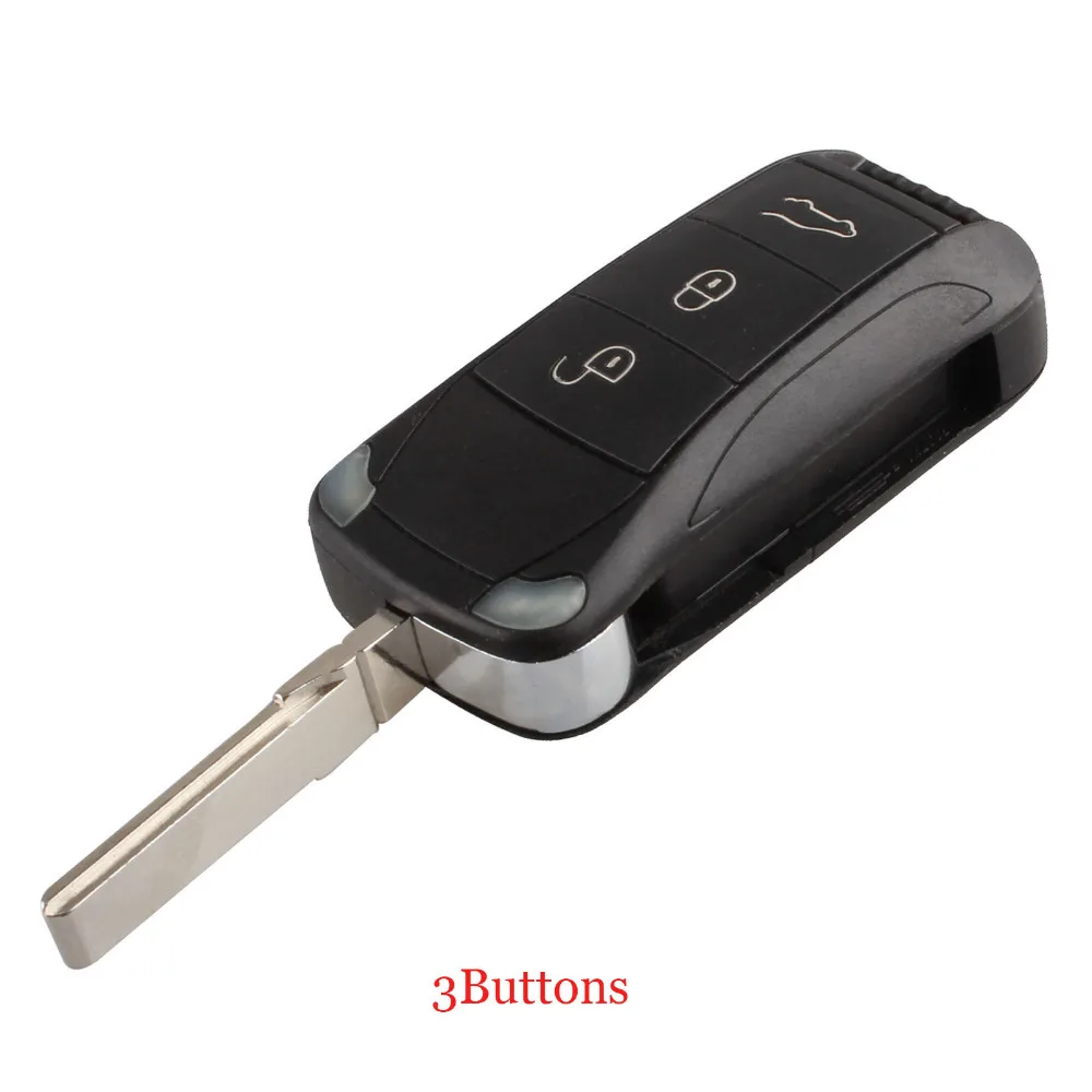

2/3/4 Buttons Folding Flip Remote Key Shell Case Fob For Porsche Cayenne 2003 2004 2005 2006 2007 2008 2009 2010 Uncut Blade