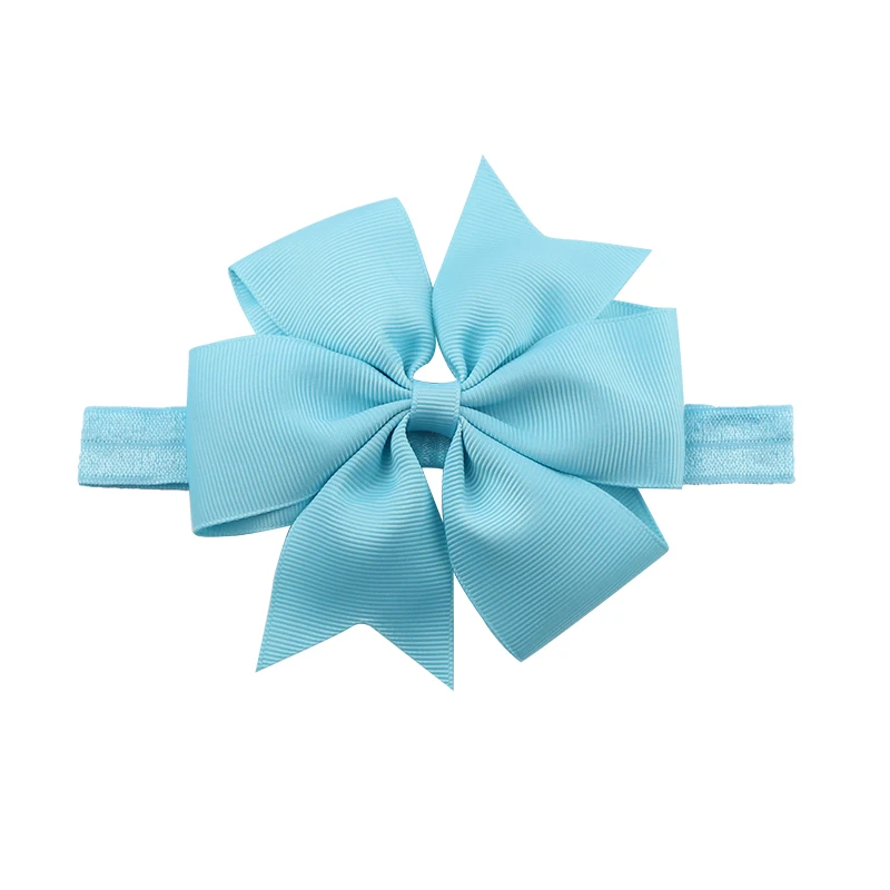 20 Colors Children Solid Ribbon Hair Bow Headbands Hair Accessories bandeau bebe fille kids Bowknot Hair bands Hair Ties (7)