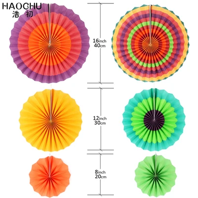 HAOCHU 6 шт./компл. тканевые подвесные бумажные вентиляторы для дома и сада свадебные фоны/Дети День рождения/детский душ/украшение стены - Цвет: 9