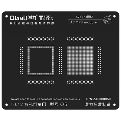 3D позиционирование cpu реболлинга трафарет квадратное отверстие черный паяльная сеть для iPhone материнская плата A7/A8/A9/A10/A11 ремонт - Цвет: A7