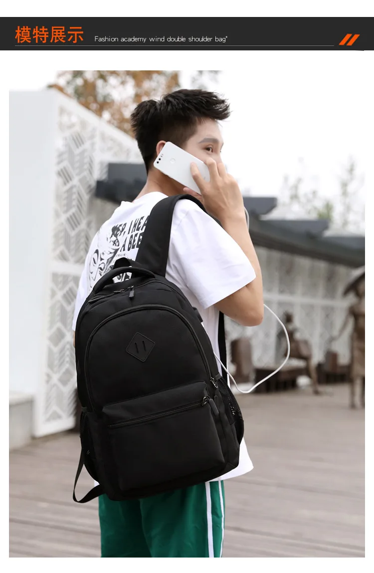 Men USB Charging Laptop Backpack Casual Design Women Waterproof Travel Backpack for Teenager Boy Fashion Girls School Bags