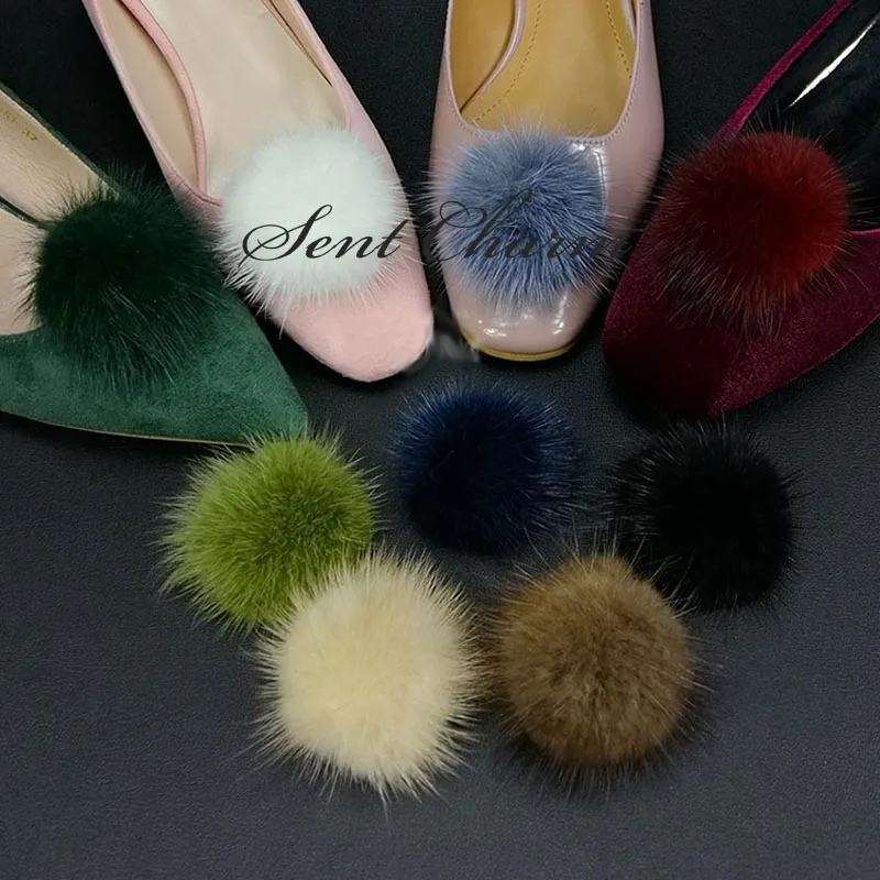 SENTCHARM/Лидер продаж; разноцветная женская обувь из меха норки со съемным украшением; элегантная обувь; аксессуары на высоком каблуке
