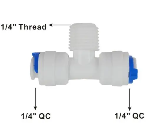 Тройник для разветвления с наружной резьбой 1/4 дюйма быстрое подключение RO системы и гарнитура для водяного фильтра-2 шт
