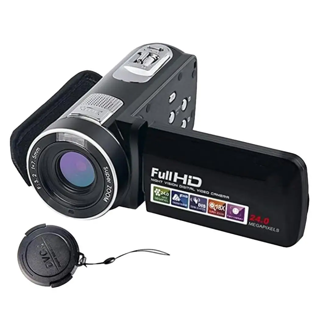 

1080P Full HD Digital Video Camera USB2.0 Portable DVR PAL/NTSC with Rotating Close/2s/5s/10s LCD Screen