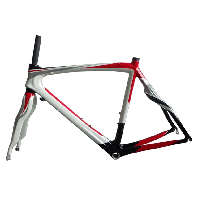 Best price at $466 Cheap 100% Carbon Road Frame 50/52/56cm Road Bike Frame Bicycle Accessaries White and Red