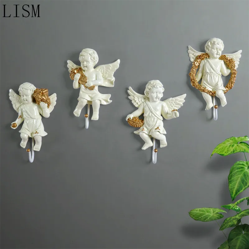 

Creative resin wall hanging metal hook cute elf angel wall decoration hanger / clothing shop living room home decoration hanger