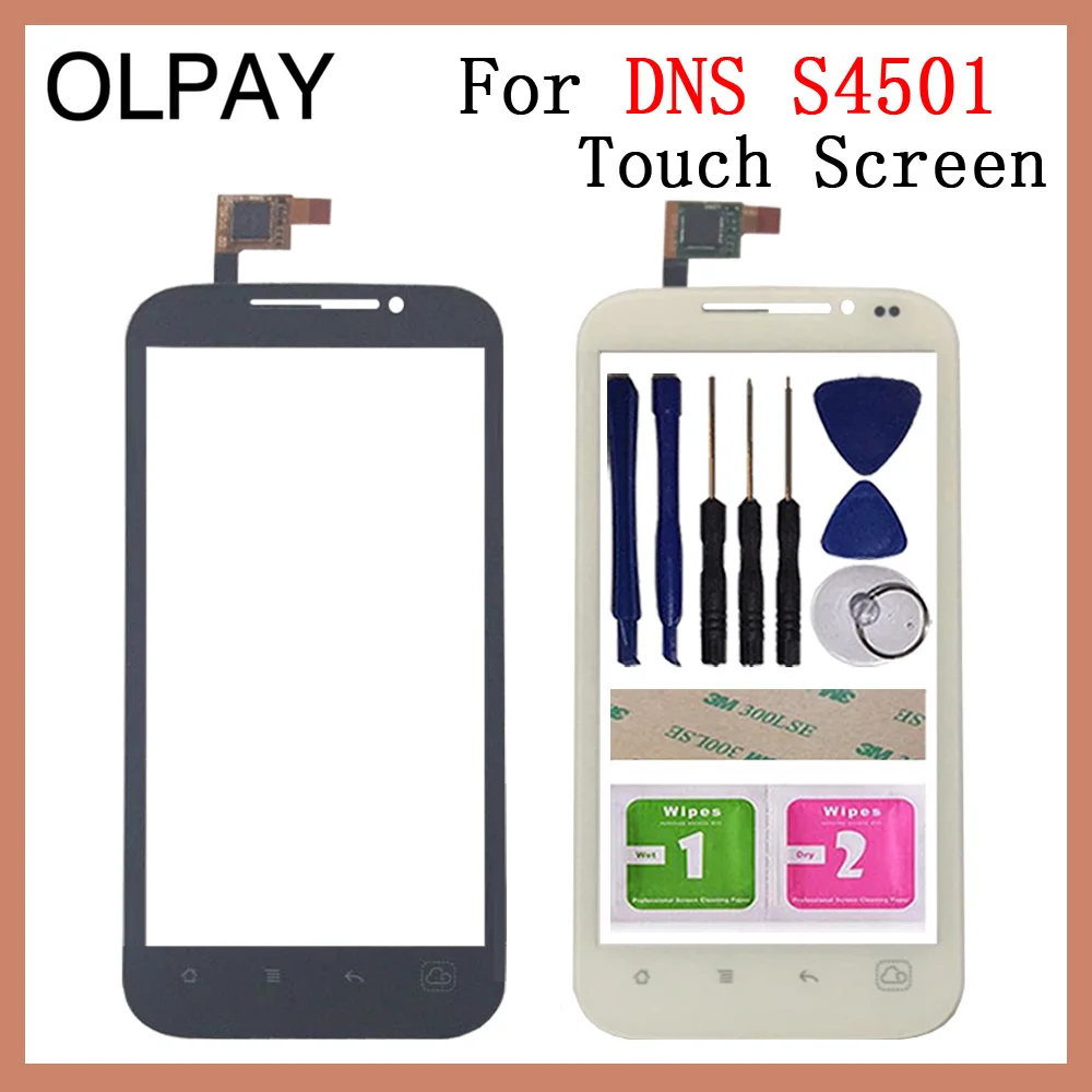 

OLPAY 4.5'' Mobile Phone For DNS S4501 S4501M Touch Screen Glass Digitizer Panel Lens Sensor Tools Free Adhesive And Wipes
