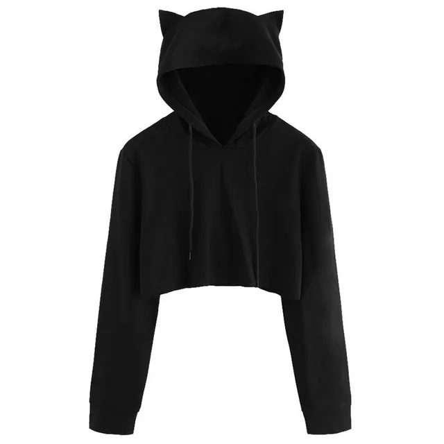 plain black cropped hoodie