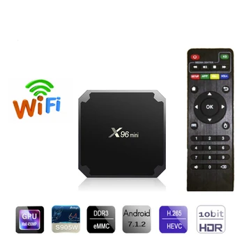 

X96 mini Android Smart TV Box Android 7.1 2GB 16GB Amlogic S905W Quad Core TV Box 2.4GHz WiFi Wireles Set top box 1G 8G X96mini