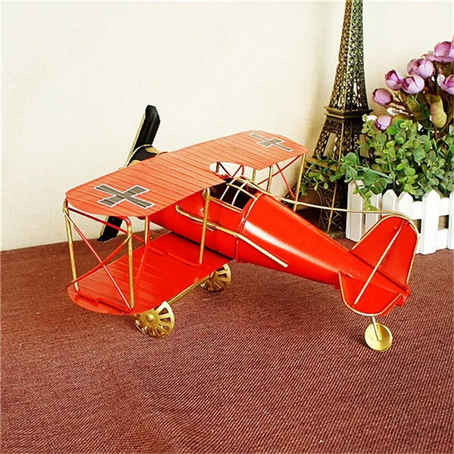 Large Iron Mini Airplane Model Metal Craft Vintage Aircraft Decor