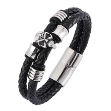 New Fashion Genuine Leather Punk Skull Man bracelets & bangles fashion bracelet for men jewelry Cuff Leather Bracelet BB0333 New Fashion Genuine Leather Punk Skull Man bracelets & bangles fashion bracelet for men jewelry Cuff Leather Bracelet BB0333