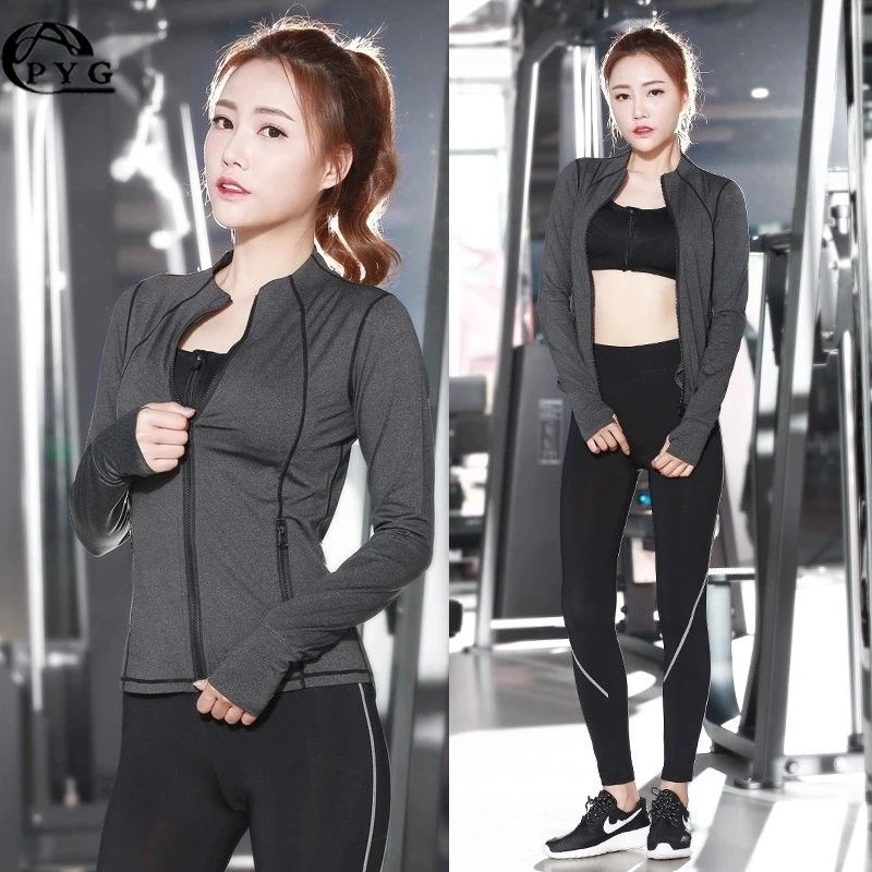 

Yoga Sets 3 Pieces Coat Bra Pant Fitness Yoga Running Jackets lady Gym Long Sleeves Hooded Coat Long Sleeve Gym Yoga Sets
