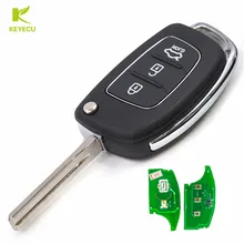 KEYECU замена флип дистанционный ключ-брелок от машины 3 кнопки 433 МГц ID46 для hyundai IX45 Санта Фе