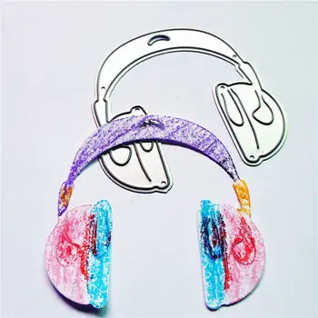 

Wholesale die Cutting dies Music headphones metal craft paper die Scrapbooking/DIY Embossing mould Christmas New Year cards