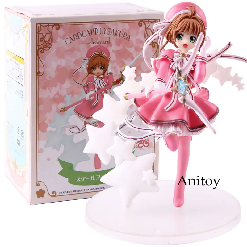 

CardCaptor Sakura Clear Card Sakura Kinomoto Figure PVC Card Captor Sakura Action Figure Collectible Model Toy