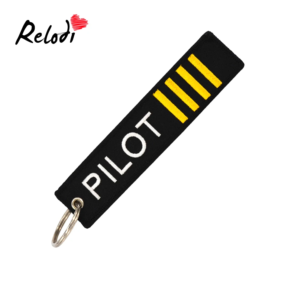 

Relodi Pilot Aviation Keychain Embroidery Pilot Key Chains Remove Before Flight Key Ring for Car Key Ring Luggage Tags SP1495