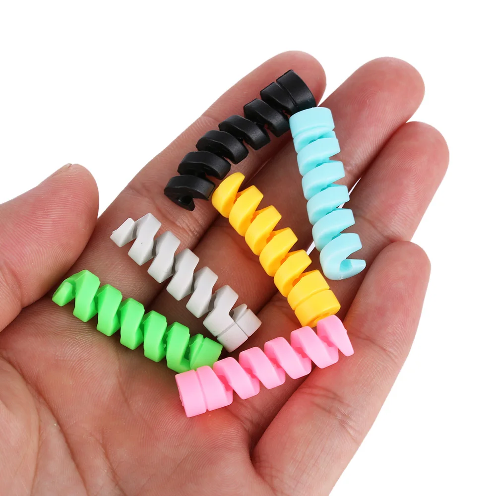 1PC Spiral Cable Saver Protector Data Line Silicone Bobbin Winder Organizer Protection Tools Phone USB Charger Cover Accessories