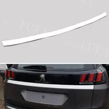 Auto Edelstahl Chrom Hinten Stamm Abdeckung Heckklappe Trim Zurück Tür Molding Aufkleber Rahmen Fit für Peugeot 3008 2017 Auto Styling abdeckungen