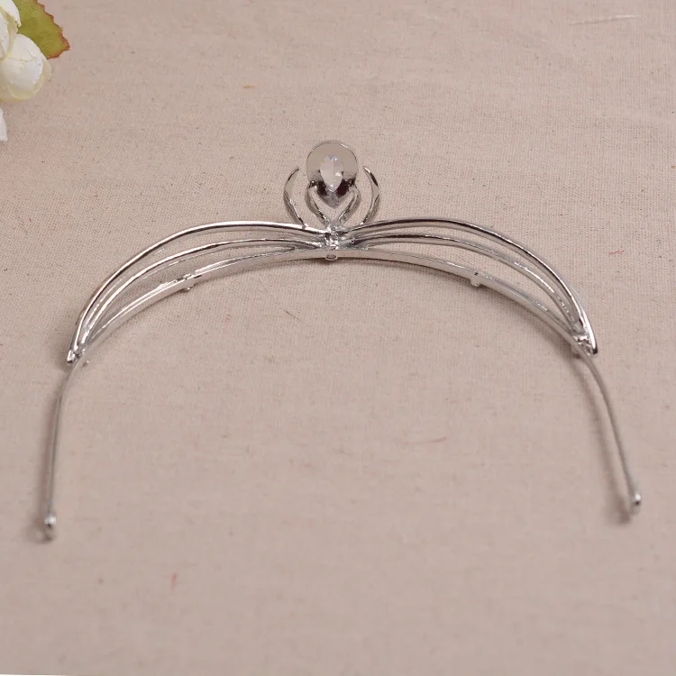 Top Qualidade Nupcial Do Casamento da Dama De Honra Flor Cubic Zirconia Meninas branco chapeado zircon coroa tiaraheadband Para Baile de Formatura (3)
