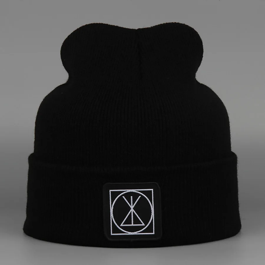 Winter Hats For Women Rice Word Cloth Paste Beanies Hat Unisex Outdoor Sports Sand-proof Warm Beanies Hats Embroidery (1)