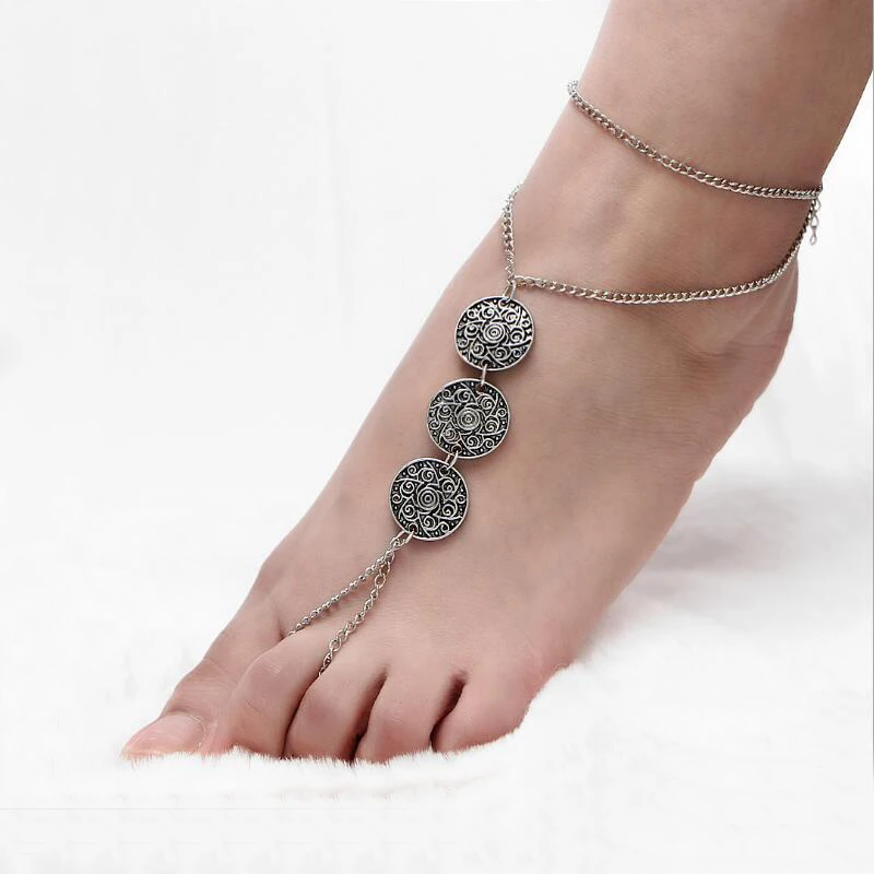 Women Anklets for Women Chain Anklets Round Charms Ankle Jewelry