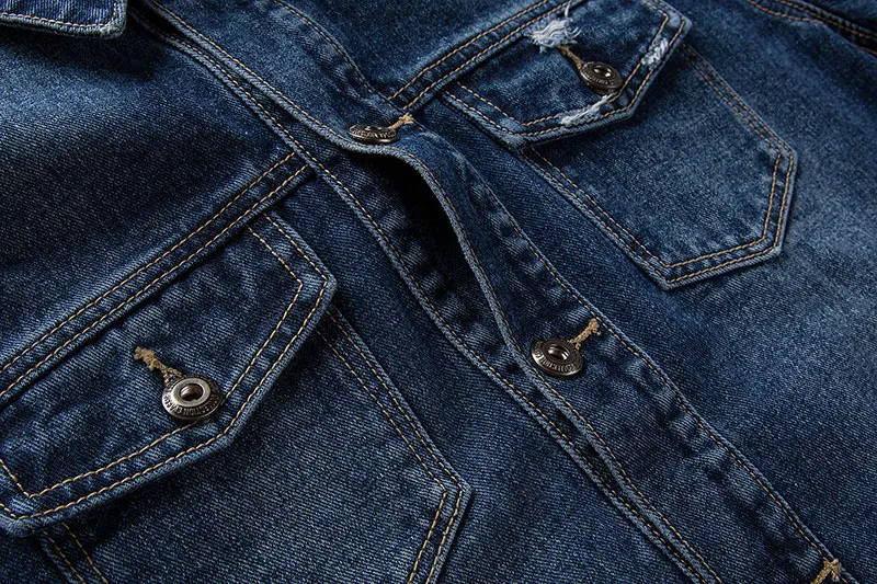 Distressed Ripped Denim Jacket 7